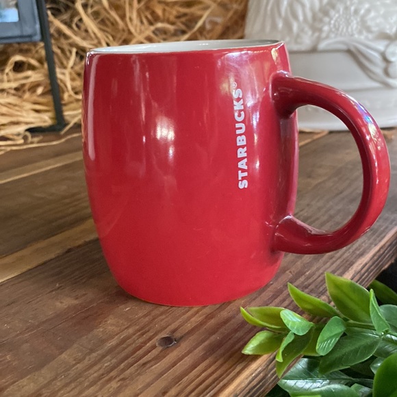 Starbucks Coffee Red Handled 14oz Mug with White Starbucks Written Branding - Picture 9 of 16